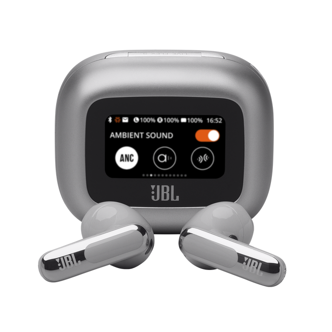 JBL Live Flex 3 - Silver - True wireless noise-cancelling open-stick earbuds - Hero image number null